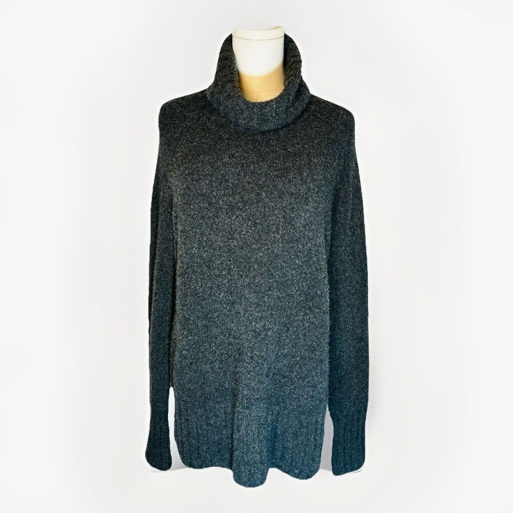 Gap sweater women medium Mock neck Gray Wool Sz M Wool